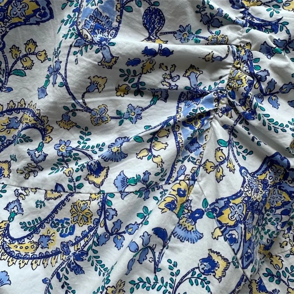 Milly Maxwell Sketched Paisley Dress in Blue and White Size 4